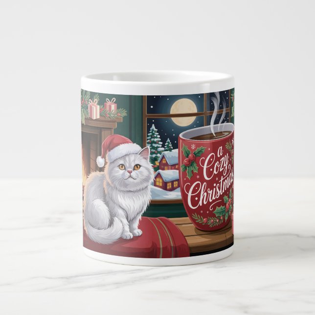 Taza De Café Gigante Cozy Cat Christmas (Frente)
