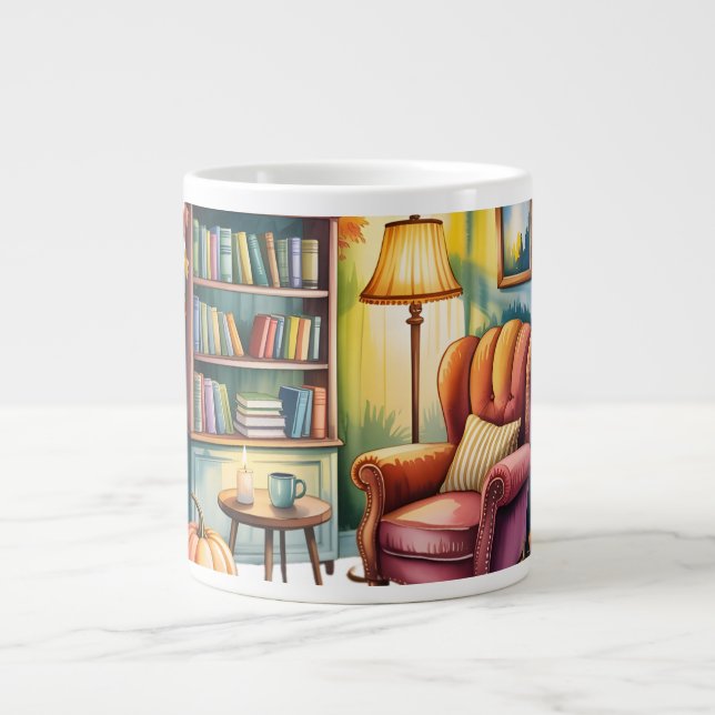 Taza De Café Gigante Cozy Home Reading Bouteilles — Framed Wall  (Frente)