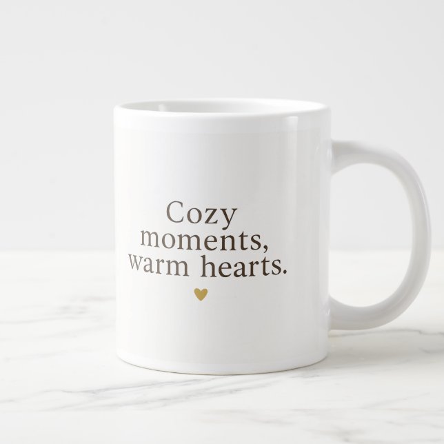 Taza De Café Gigante Cozy Moments, Warm Hearts | Minimalist Christmas (Derecha)