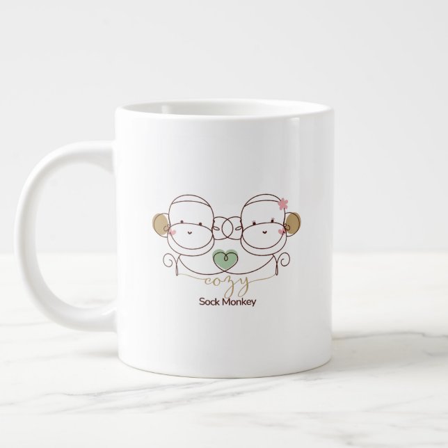 Taza De Café Gigante Cozy Sock Monkey  (Izquierda)