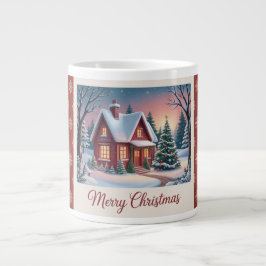 Taza De Café Gigante Cozy Winter Cabin