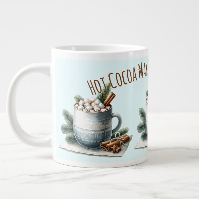 Taza De Café Gigante Cozy Winter Cocoa Marshmallow Scene (Izquierda)