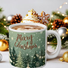 Taza De Café Gigante Cozy Winter Forest "Merry Christmas" Mug