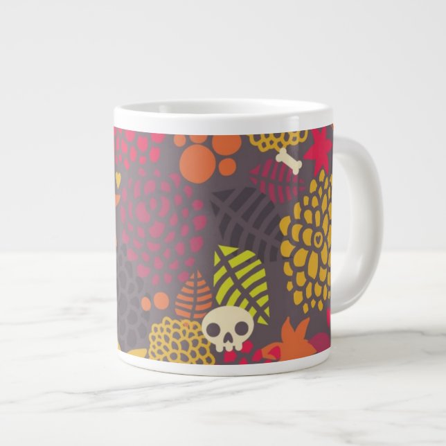 Taza De Café Gigante Cráneos y flores (Derecha)