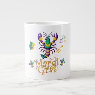 Taza De Café Gigante Crayfish Fleur de lis Mardi Gras