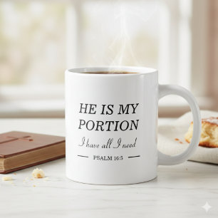Taza De Café Gigante Crea el tuyo Él es mi porción Cristiano