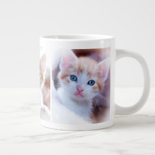 Taza De Café Gigante Crea tu propia foto de tres familiares y mascotas