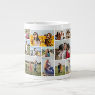 Taza De Café Gigante Crea tu propio collage de 12 fotos