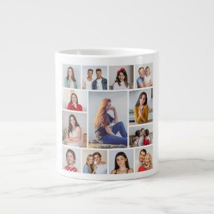 Taza De Café Gigante Crea tu propio collage de 13 fotos