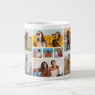Taza De Café Gigante Crea tu propio collage de 9 fotos