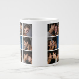Taza De Café Gigante Crea tu propio collage de fotos de boda con monogr
