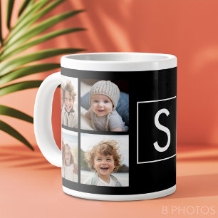 Taza De Café Gigante Crea tu propio collage de Instagram con monograma