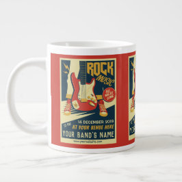 Taza De Café Gigante Crea tu propio jumbo musical Retro Rock