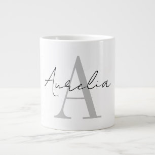 Taza De Café Gigante Crea tu propio monograma personalizado y nombre en
