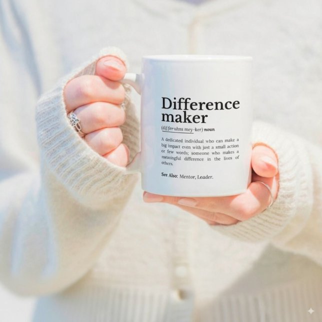 Taza De Café Gigante Creador de diferencias - Cotización Inspiradora (Celebrate the impact of small actions with this motivational design. Perfect for anyone who inspires)