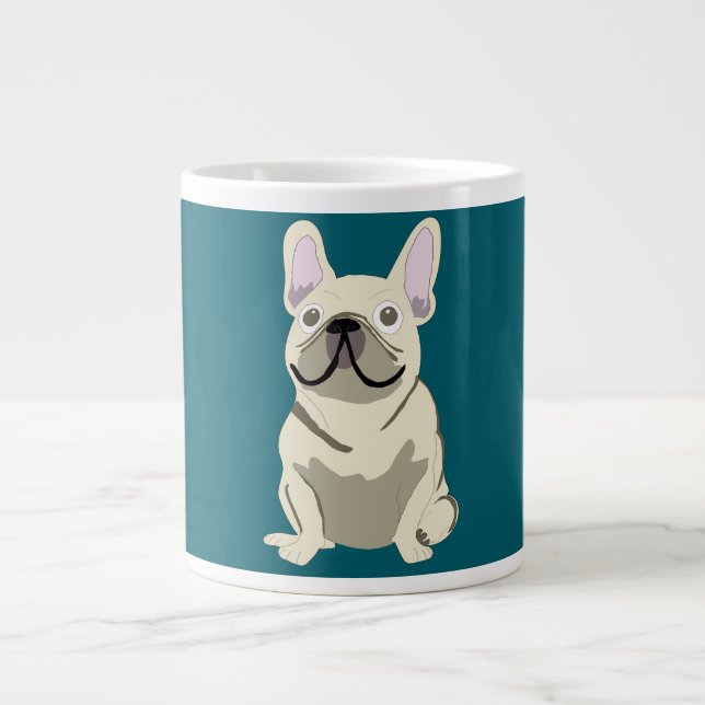 Taza De Café Gigante Cream French Bulldog (Frente)