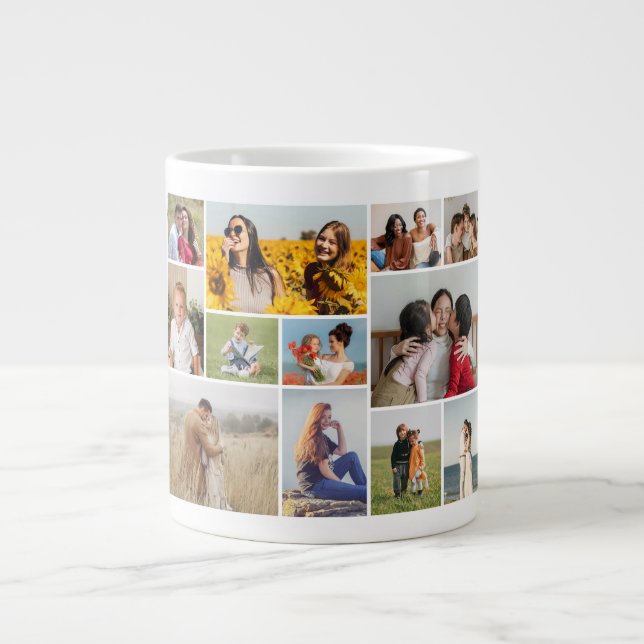 Taza De Café Gigante Crear su propio Collage de fotos de 12 (Frente)