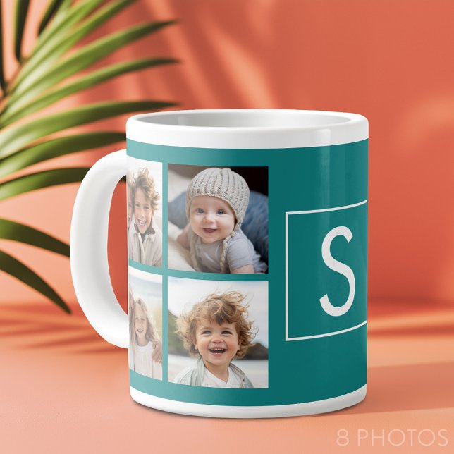 Taza De Café Gigante Crear su propio monograma de Personalizado de Inst (Custom Photo Collage Mug)