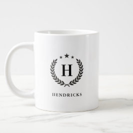 Taza De Café Gigante Create Your Own Intel Monogram With Laurel wreaths