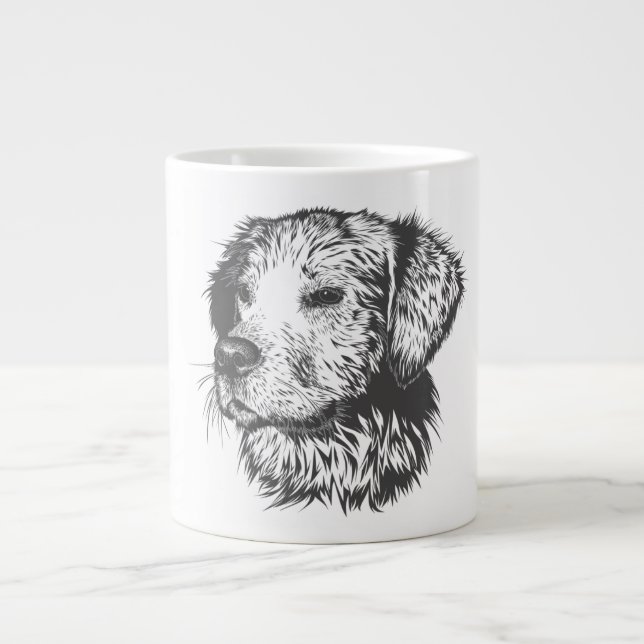 Taza De Café Gigante Create Your Own Pet Dog Customized (Frente)