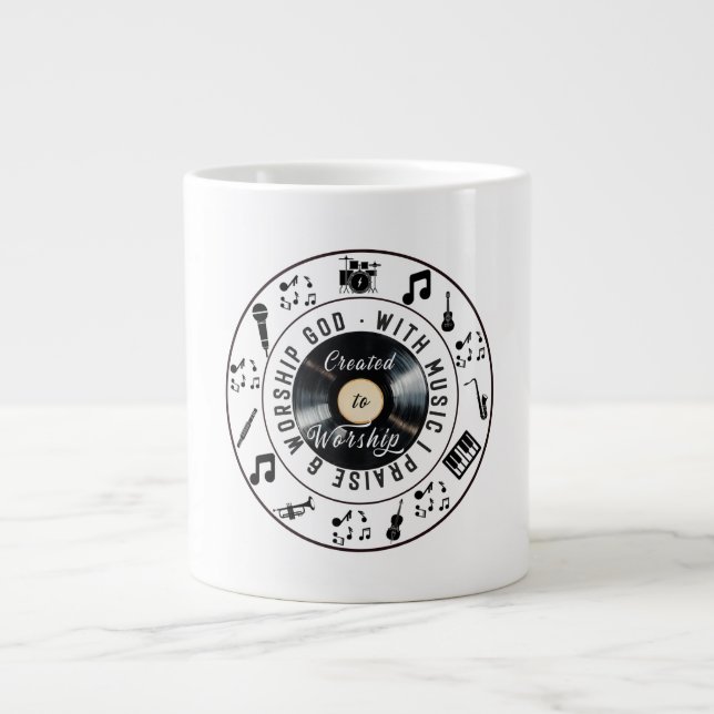 Taza De Café Gigante Created to Worship (Frente)