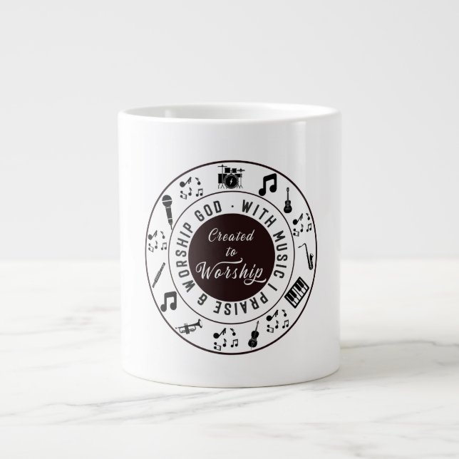 Taza De Café Gigante Created to Worship  (Frente)