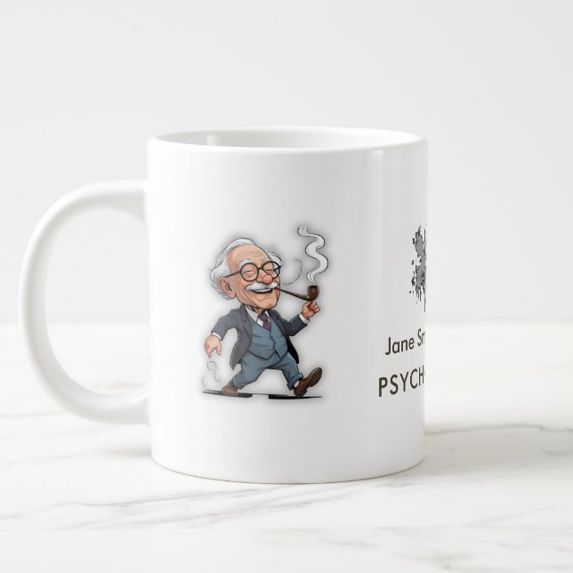 Taza De Café Gigante Creative Freud Caricature Rorschach Theme Quote fo (Izquierda)