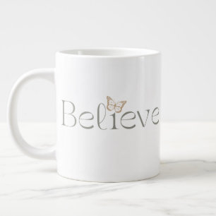 Taza De Café Gigante Cree en Mariposa, Regalo Inspirador de Bienestar