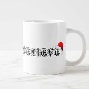 TAZA DE CAFÉ GIGANTE CREE EN SANTA CLAUS GORRO TIEMPO DE NAVIDAD NOCHEB