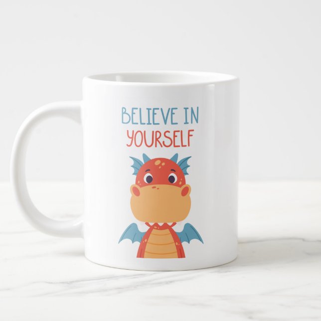 Taza De Café Gigante Cree En Tu Propio Dragón (Izquierda)