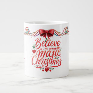 Taza De Café Gigante Creer en la magia de Jumbo Mug de los Navidades