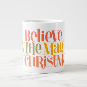 Taza De Café Gigante Creer en la magia de los Navidades - estilo retro