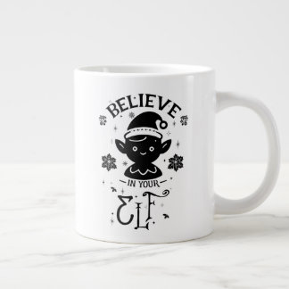Taza De Café Gigante Creer en tu elfo