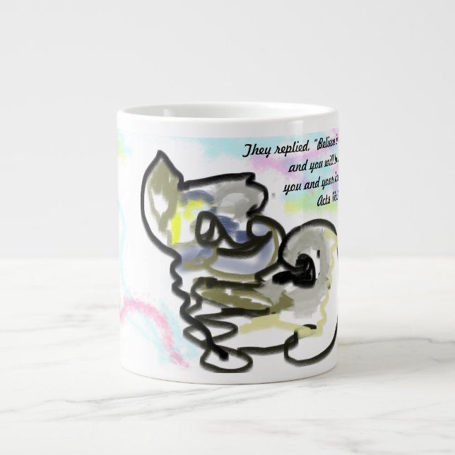 Taza De Café Gigante creer jesus  (Frente)