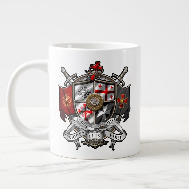 Taza De Café Gigante Crestón Internacional de Templarios Jumbo 20oz (Izquierda)