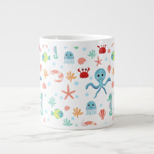Taza De Café Gigante Criaturas Marinas Subacuáticas Caprichosas