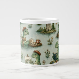 Taza De Café Gigante Criptídeos Acogedores Nessie Monstruo del Lago Nes