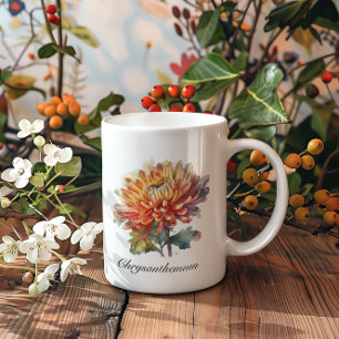 Taza De Café Gigante Crisantemo de cosecha dorada, personalizado