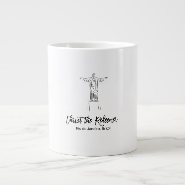 Taza De Café Gigante Cristo Redentor Río de Janeiro, Brasil Mug (Frente)