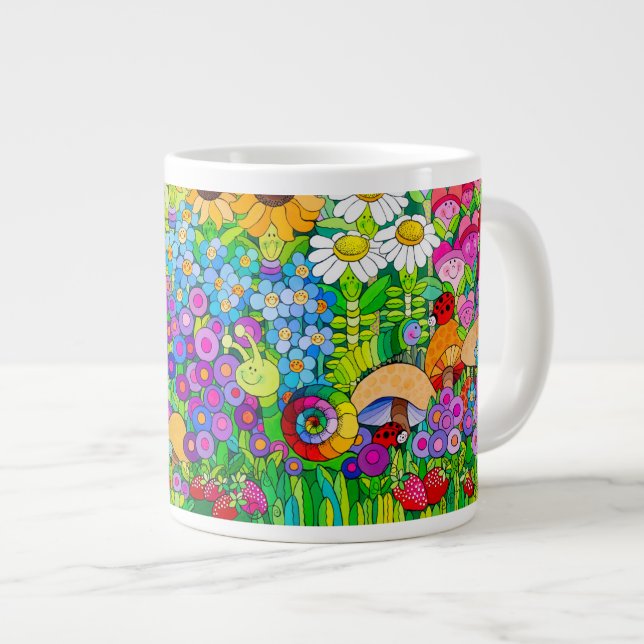 Taza De Café Gigante Critters del jardín de la mariquita (Derecha)