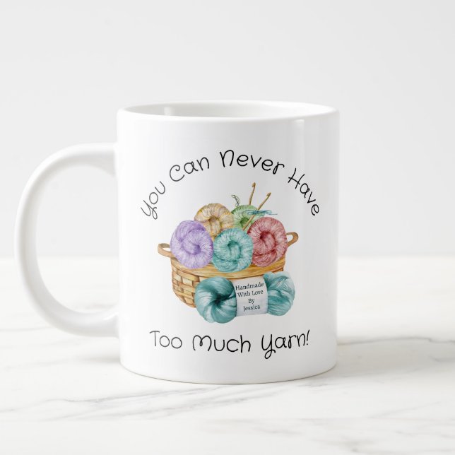 Taza De Café Gigante Crochet Yarn Personalizado (Izquierda)