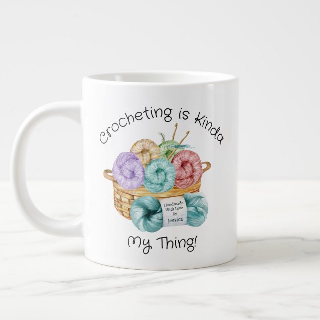 Taza De Café Gigante Crocheting Personalizado Giant Coffee Mug (Izquierda)