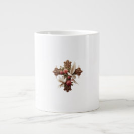 Taza De Café Gigante Cross with Doves – Christian Faith Inspirational D