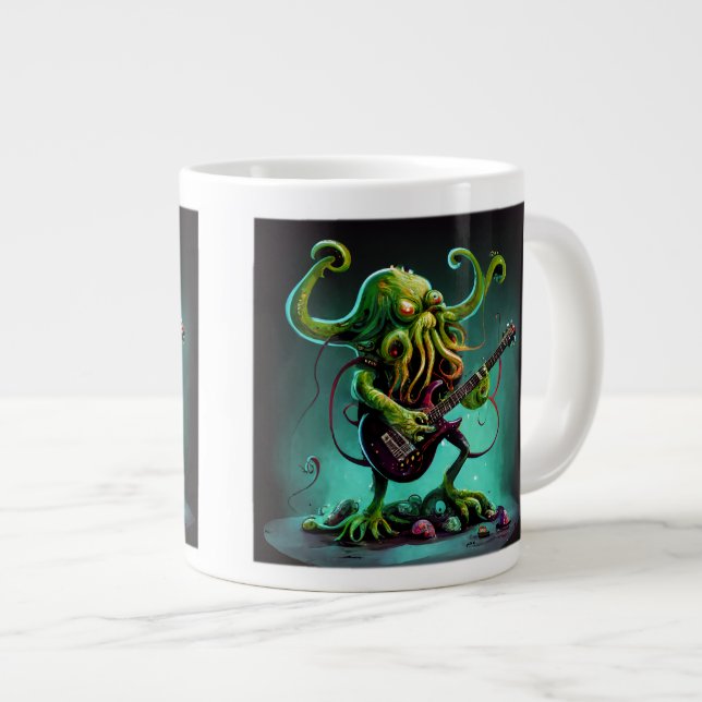 Taza De Café Gigante Cthulhu Rock 'n Roll Jumbo Mug (Derecha)
