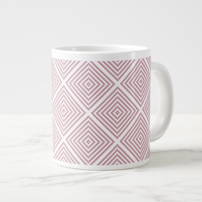 Taza De Café Gigante Cuadrados geométricos rosados (Derecha)