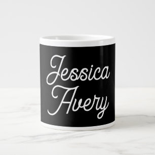 Taza De Café Gigante Cualquier nombre Elegante escritura vintage en b