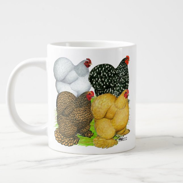 Taza De Café Gigante Cuatro Cochin Hens (Izquierda)