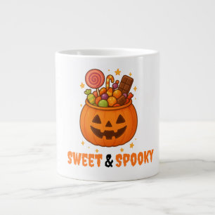 Taza De Café Gigante Cubo de calabaza lleno de dulces - Halloween