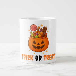 Taza De Café Gigante Cubo de calabaza lleno de dulces - Halloween