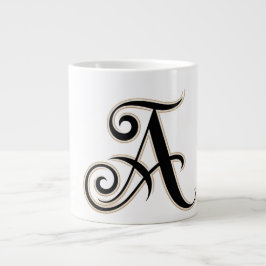 Taza De Café Gigante Cubos letras blancas A
